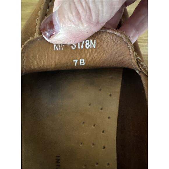 Mercanti Fiorentini Women's Size 7B Tan Leather Loafers Driving Moccasins - Picture 7 of 8